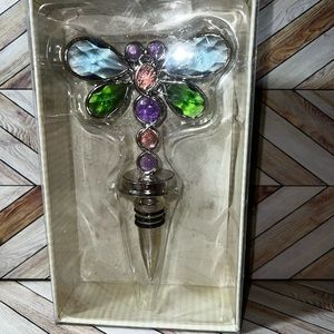 Colored crystal butterfly wine stopper by Cypress
